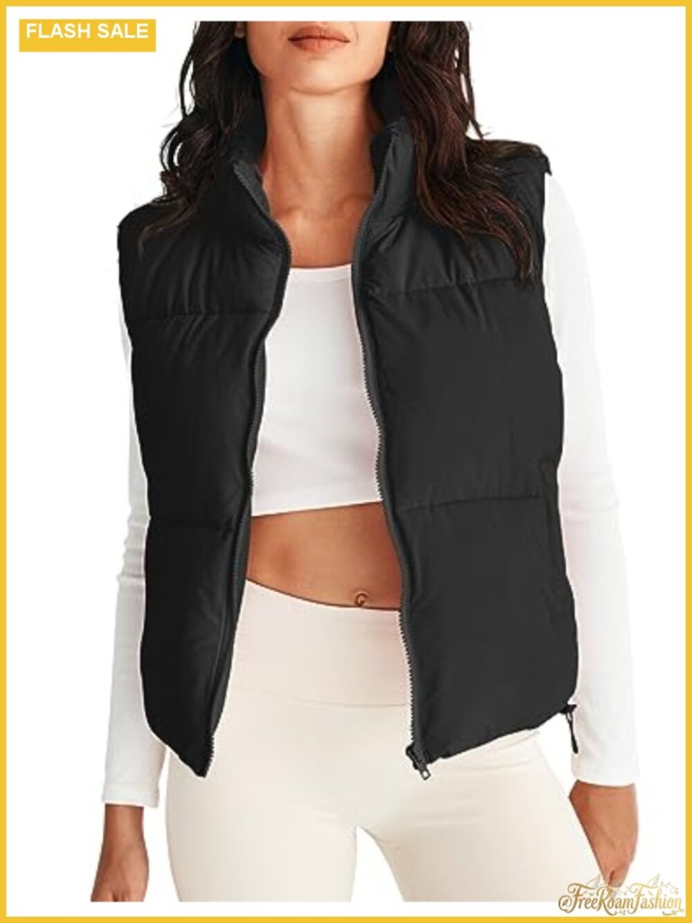 Puffer Vest Womens Sleeveless Zip Up Quilted Winter Coat